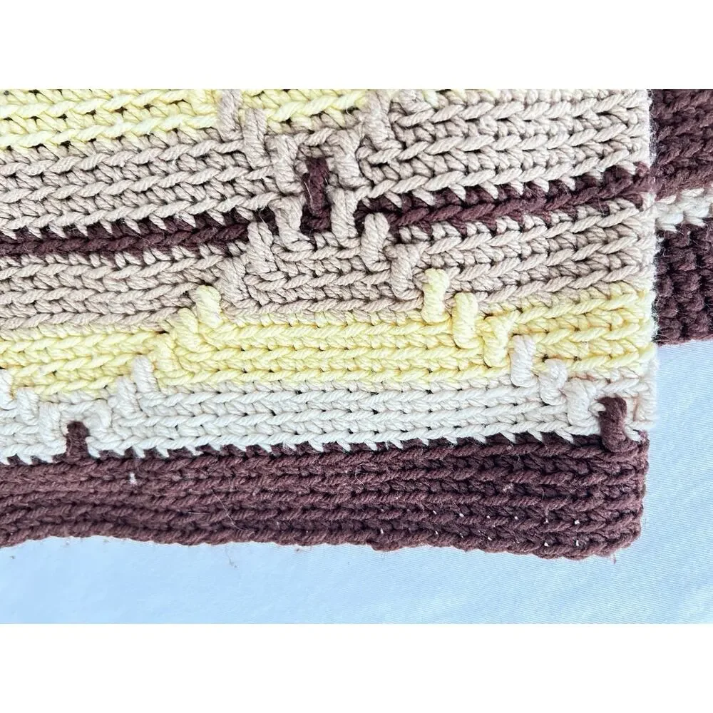 Vintage Handmade Square Afghan Lap Blanket Throw 32